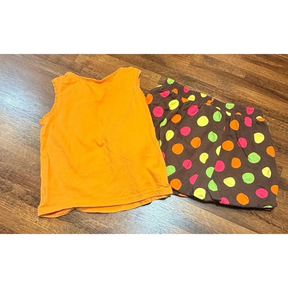 Infant 2 pc outfit, polka dot bubble skirt & butterfly sleeveless shirt 18 month